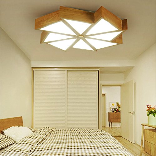 Preisvergleich Produktbild BRIGHTLLT Anmelden Massivholz Lampen japanische Licht Schlafzimmer Studie - Licht kreative Mühle Wohnzimmer Lampe LED, 600 mm Deckenleuchte