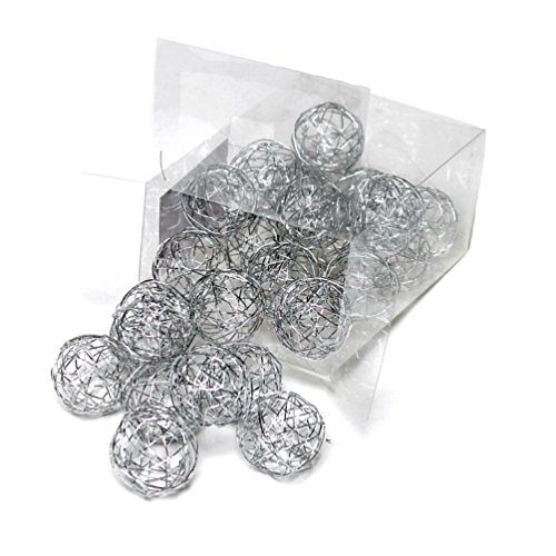 24 Drahtkugeln 3cm, Drahtbälle, Dekokugeln/ Sparbox TOP PREIS !!! (silber)