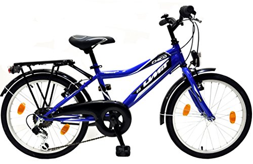 20 Zoll Kinderfahrrad 6-Gang Shimano mit Alufelgen und Beleuchtung EU-Produkt Farbe blau-schwarz Talson - 2