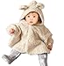 Gaorui baby girls boys toddlers cape coat hooded cloak warm fleece poncho winter mantle