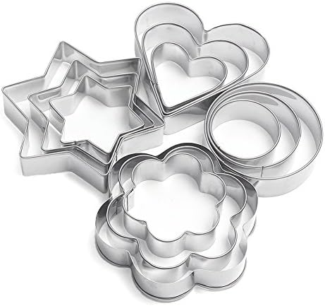 Bei wang 12 sets of stainless steel heart-shaped fruits and vegetables cut flowers biscuit mold