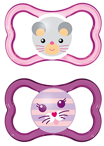MAM Air Silicone 218822 Dummies 6-16 Months Pack of 2 for Girls