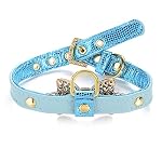 Lovpe-oro-con-strass-brillantini-in-pelle-moda-collare-con-anello-per-targhette-per-cani-di-piccola-taglia-regolabile-collari-per-Puppy