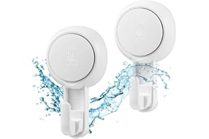 Marchpower Saugnapfhaken, Halten bis zu 5 kg, wiederverwendbar & wasserdicht & transparent Duschhaken, Handtuchhalter Küche Badezimmer Haken für Luffaschranz, Taschen, Bademäntel – 2 Stück