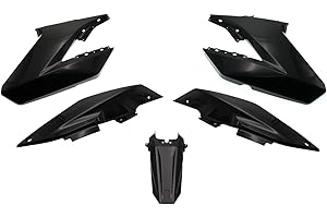Motoflow AMZ-FL.01.185-BK.v188 Kit di carene in plastica (nero) adatto per Yamaha WR 125 X/R (dal 2009 al 2013)