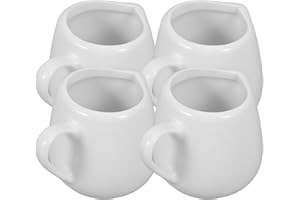 Angoily 4 Pezzi Mini Brocche per Latte In Ceramica, Lattiera con Manico, Tazza da Caffè e Salse,Piccola Brocca Per Versare Caffè, Panna, Salse, 50ML