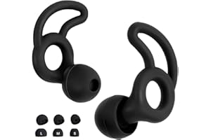 ‎AIOUTGOGO AIOUTGOGO-Ohrstöpsel Zum Schlafen Noise Cancelling Gehörschutz,Weiche-Earplugs,Wiederverwendbar, 6 Aufsätze in/S/M/L, Weiche Silikon-Ohrstöpsel für Konzerte, Flüge, Schwimmen -32dB- Schwarz (1Paar)