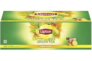 Lipton Honey Lemon Green Tea Bags 100 pcs All Natural Flavour Zero Calories - Improves Metabolism & Reduces Waist