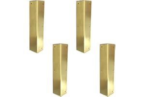 Tiazza 4Pcs Antique Pure Brass Corner Protectors Braces Classical Furniture Tables and Chairs Cabinet Corner Guard (Gold)