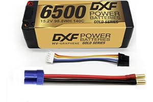 DXF 1 Paquet Batterie lipo 4s 6500mah 140c EC5 5mm- Haute Performance pour modèles rc 1/8 & 1/10 - lipo lipo 4s Compatible Slash, emaxx, Bandit, rustler, Stampede, hpi, kyosho, axial, ecx, redcat