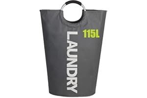 HIBISAWS 115L Rangement Panier Armoire Bac Linge Panier Linge Panier Linge Corbeille A Linge Panier A Linge Panier Linge Sale Panier A Linge Bambou Armoire De Rangement Laundry Basket Noir