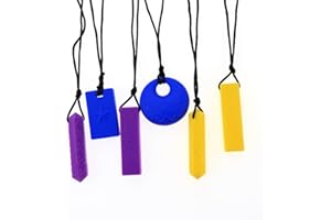KEFU Collier a macher enfant tdah,6 pièces colliers à mâcher sensuels pour enfants et adultes souffrant de dentition, d'autisme et de TDAH（mix 7）