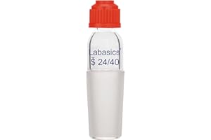 Labasics Glas Thermometer Adapter, Inlet Thermometer Adapter mit 24/40 Innengelenk, 80mm Höhe, für Destillations Apparatur