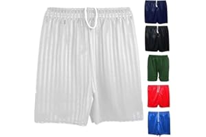 Inspire Me Boys Girls Shorts Playing Games Pants Shadow Stripe Unisex School PE Football Sports Pull Up Multi-Purpose for Gym Cycling - Short Length - Polyester - Mid Rise - Drawstring - Machine Wash