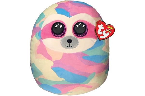 Ty - Squish a Boos - Coussin Peluche Enfant Cooper le paresseux 20cm, TY39295