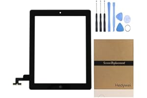 HEDYWEI Pantalla Táctil Digitalizador Panel Frontal Reemplazo de Reparación con botón Home, Herramientas y Adhesivo (iPad 2 A1395 A1396 A1397, Negro)