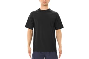 MASOCIO T-Shirt Anti UV à Manche Courts Rash Guard Homme UPF 50+ Maillot de Bain Hauts Séchage Rapide