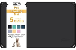 Gimilife Mata na karmę dla zwierząt - silikonowa podkładka do karmienia psów i kotów z wysokimi ustami do jedzenia i wody - antypoślizgowa mata pod miskę dla niechlujnych pijących
