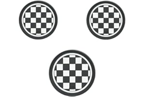 YSWOMOSKD For Mini Cooper R55 R56 R57 Cup Holder Silicone Pad Mini R55 R56 R57 Car Cup Coaster, 3PCS Non-Slip Mat Coaster(Checker)