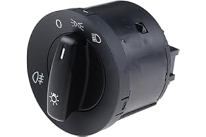 NIYATA Lichtschalter Scheinwerfer 1K0941431B, Ersatz für VW Golf V, Golf 5, Jetta, Tiguan, Caddy (Schwarz)