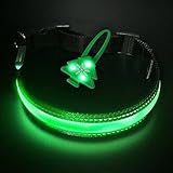 [Gesponsert]LED Hundehalsband Set, LaRoo Blinkende LED Hundehalsband und Kragen Blinker Glow Bright Sicherheitshalsband Set für Hunde (Halsband und Blinker Set)
