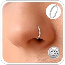 Piercing In Titanio G23 - Anello Per Naso, Septum, Orecchio, 14G/16G, 6-12MM, Ipoallergenico