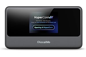 GlocalMe MeowGo Mobiler WLAN Router, SIM-frei, 4G LTE Router mit AI-HyperConn, bis zu 390 Mbps, Abdeckung in 200 Ländern, Tragbares WLAN ohne Vertrag, Mobiler Hotspot bis zu 10 Geräte, 15 Std. Nutzung