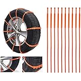 [2017 Newest] Swanda Portable Emergency Traction Car Snow Tire Anti-skid Chains for TPU Vans and Light Trucks Universal Fit Tyre Repeated use 10 PCS