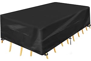 INMUA Garden Furniture Covers, Rectangular Garden Table Covers Waterproof, Windproof, Rip Proof, Heavy Duty 420D Oxford Fabric Extra Large Outdoor Patio Furniture Covers (280x204x106cm)