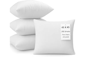 Col & Cor 4 Rellenos de Cojín Fibra Hueca Siliconada Antialérgico – Cojines Sofá con Relleno, Almohada Sofá y Cojines para Cama – Cojín Decorativo para Casa, Relleno para Cojines (Paquete de 4, 45x45)