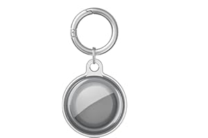 ISKIP Waterproof Case for Apple AirTag, 360° Protection Full Coverage Waterproof Cover Holder with Keychain for Apple AirTag (transparent-Black)