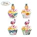 Produktbild Einhorn Tortendekoration, ZeWoo Kindergeburtstag Deko Einhorn Cake Topper Tortenstecker Einhorn Party Supplies mit DIY Happy Birthday Wimpelgirlande für Mädchen und Jungen Jeden Alters (Flamingo Ananas)