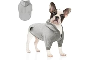 meioro Felpe con Cappuccio per Cani Vestiti caldi per Animali Domestici Abbigliamento Sportivo per Cani e Gatti con Cappello e Cerniera (XXL, Grigio)