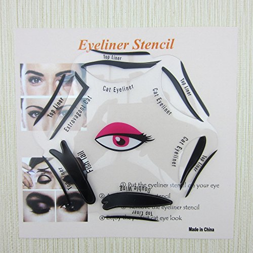 NALATI 6 in 1 Schablonen für perfekte Katze Eyeliner und Smokey Augen Make-up Werkzeug – weich - 3