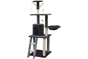 JUSTOP LoCaSo Cat Tree Scratching Post Climbing Activity Centre Sisal Bed Toys Scratcher Tower (Grey)