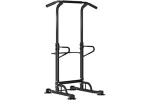 SogesPower Estación de musculación, Power Tower Dip Station Barra de dominadas para gimnasio en casa, Marco reforzado, con Altura ajustable