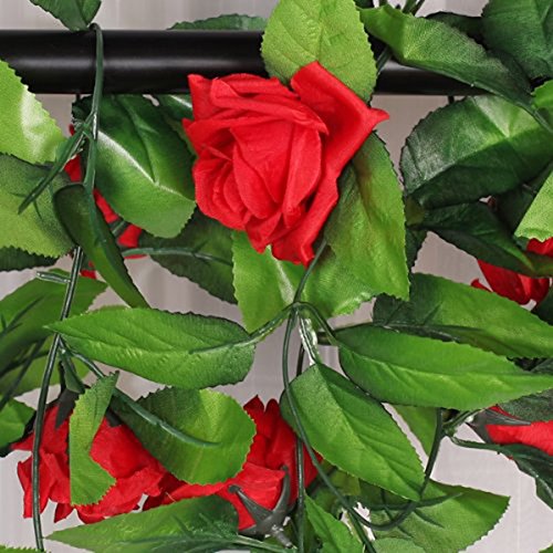 ULTNICE 2 Stück Seide Rosen-Girlande Deko Blumengirlande Kunstpflanze Kunstblume Girlande - 2