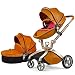 Hot Mom Pushchair 2016, 3 in 1 Baby Stroller Travel System With Bassinet Brown (blue)