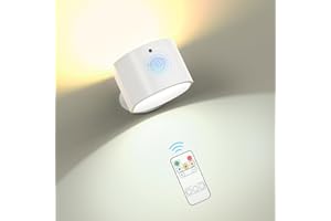 BraveKoi Applique Murale Intérieure Double Face, Lampe Murale Avec 3 Modes De Couleur Et 4 Niveau Luminosité Avec Télécommande Et Commande Tactile Rotation à 360 ° Applique Murale (Blanc)