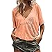 Produktbild MCYs  Größe Größe Damen Kurzarm V Ausschnitt Gedruckt Casual Tops Bluse T Shirt