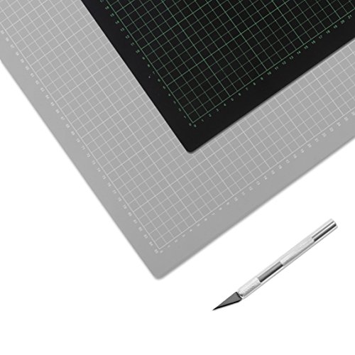Schneidematte grau/schwarz 60 x 90 cm + Grafikmesser