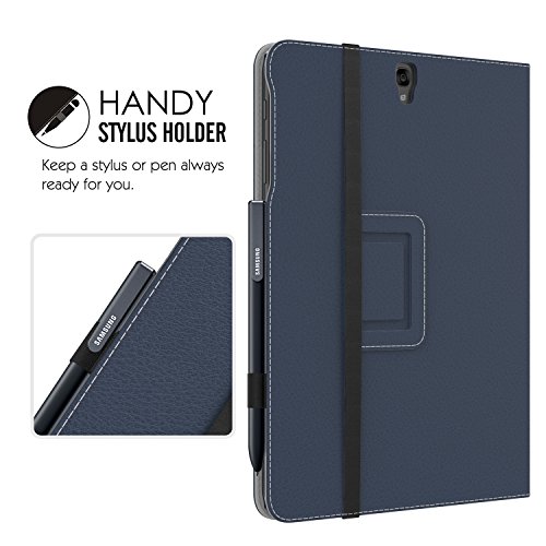 MoKo Samsung Galaxy Tab S3 9.7 Hülle – PU Leder Ständer Schutzhülle Smart Case Cover mit Stift-Schleife / Standfunktion und Auto Sleep / Wake Up Funktion für Samsung Galaxy Tab S3 9.7 Zoll (2017) SM-T820 / T825 Tablet, Marineblau - 8