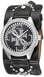 GUESS Heartbreaker Damen-Armbanduhr 36mm Armband Leder Schwarz Quarz W1140L1