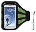 Produktbild Premium Sport-Armband Hülle für Huawei Ascend W1, Ascend Y300, Ascend Y330, Y301 (Valiant), H881 °C (Ascend Plus), M866 (Ascend Y), M920 (Activa 4G), M865 (Ascend II), schwarz/grün (mit Smart-Grün Mess Ports) + Mini-Stylus-Eingabestift