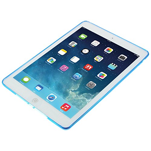 PhoneNatic Case für Apple iPad Air Hülle Silikon blau X-Style Cover iPad Air Tasche + 2 Schutzfolien - 4