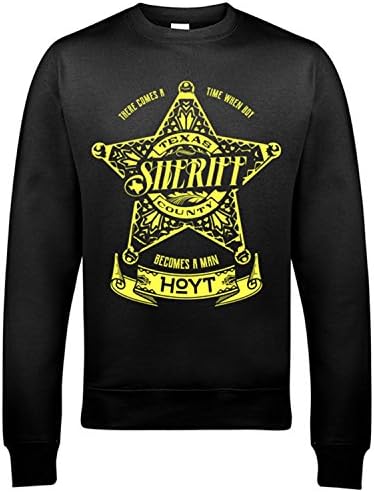 9162 Sheriff Hoyt Mens Sweatshirt Texas Chainsaw Massacre Leatherface Sawyer Slaughterhouse Last Chance(Medium,Black)