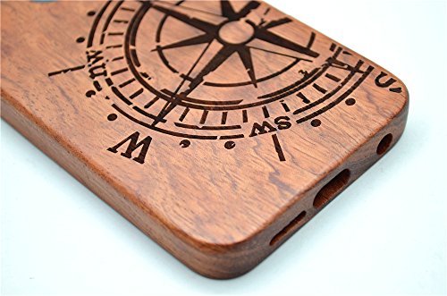 PhantomSky Huawei Honor 8 Funda de Madera   Serie de Lujo  Natural Hecha a Mano de Bamb   Madera Carcasa Case Cover para tu Smartphone - Comp  s Palisandro Rosewood Compass 