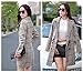 Smile YKK Stylish Winter Women Wool Grid Long Sleeve Lapel Coat Outwear Jacket Beige L