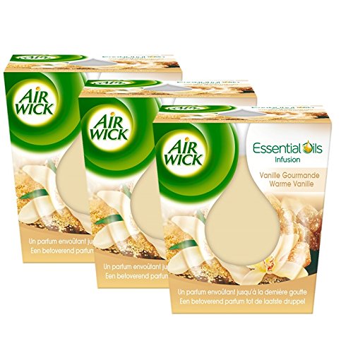 Air Wick Bougie Essential Huile Vanille Lot de 3