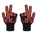 Produktbild TTLIFE 2Sets Grillhandschuhe Extrem hitzebeständig BBQ Handschutz Handschuhe Ofenhandschuhe premium Qualität Kochhandschuhe (Kurze)